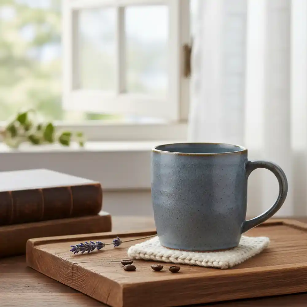 BareHome stoneware mug in a kitchen scene