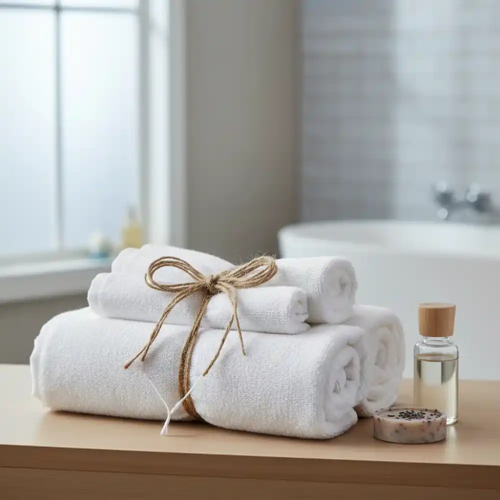 Stacked bath towel set