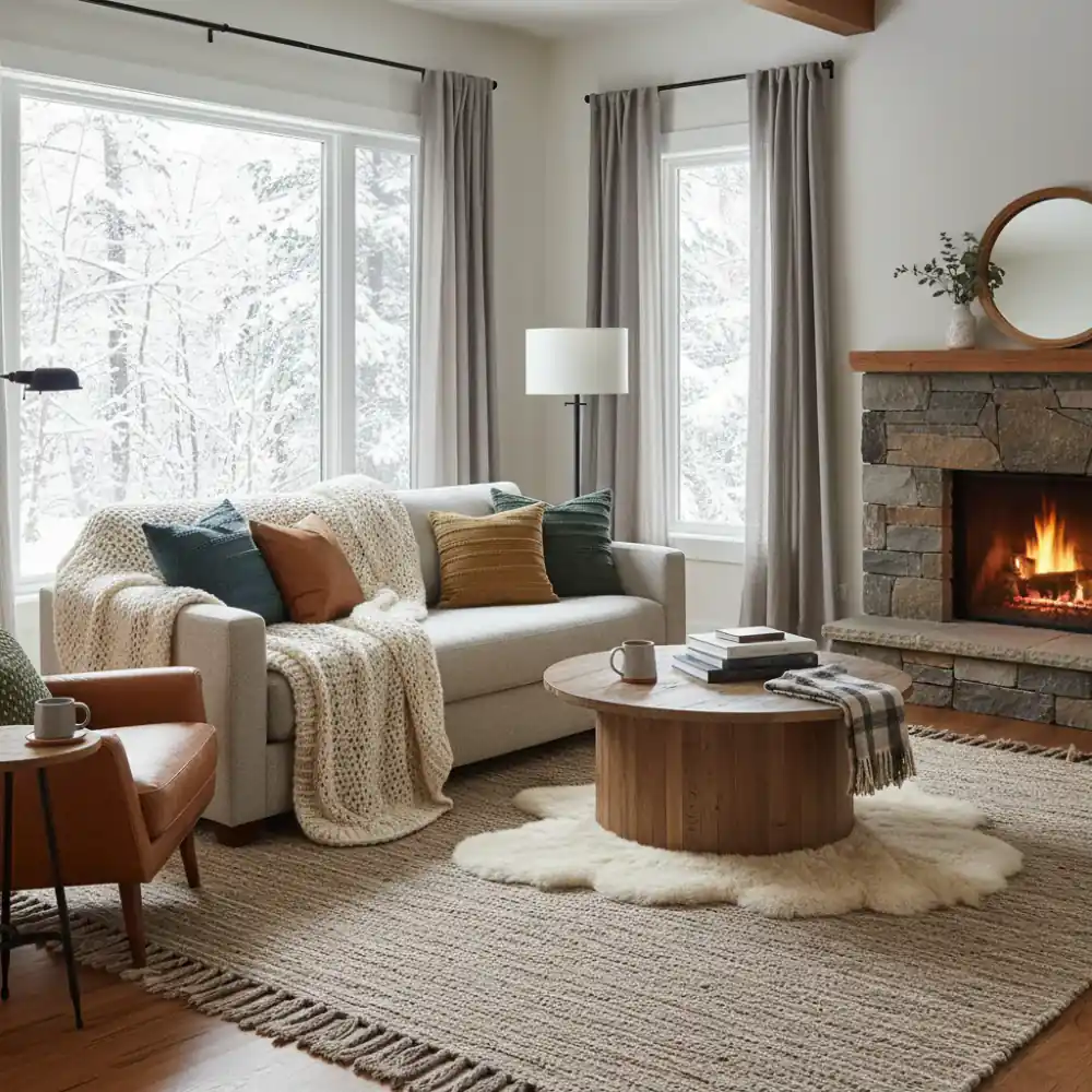 Cozy Canadian living room with BareHome textiles